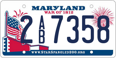 MD license plate 2AB7358