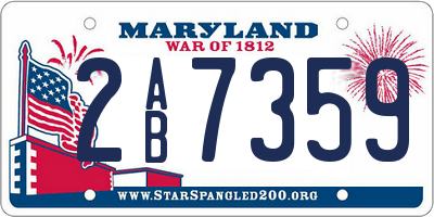 MD license plate 2AB7359