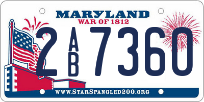 MD license plate 2AB7360