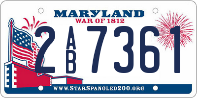 MD license plate 2AB7361