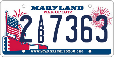 MD license plate 2AB7363