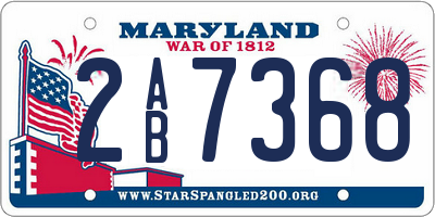 MD license plate 2AB7368