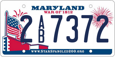 MD license plate 2AB7372