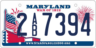MD license plate 2AB7394