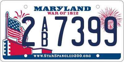 MD license plate 2AB7399