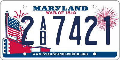 MD license plate 2AB7421