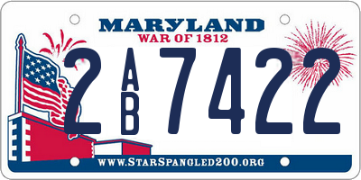 MD license plate 2AB7422
