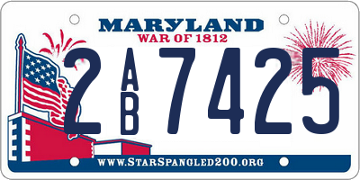 MD license plate 2AB7425