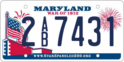 MD license plate 2AB7431