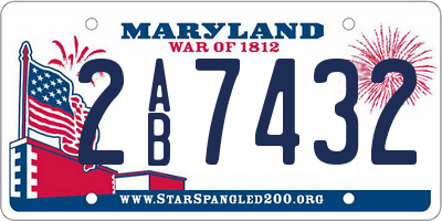 MD license plate 2AB7432