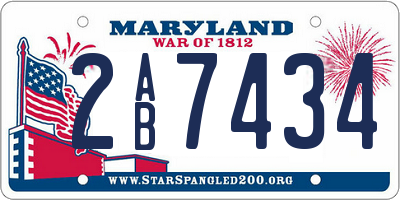 MD license plate 2AB7434
