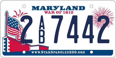 MD license plate 2AB7442