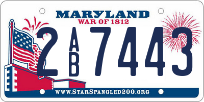 MD license plate 2AB7443