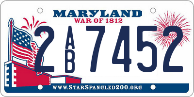 MD license plate 2AB7452