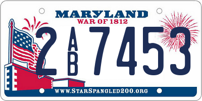 MD license plate 2AB7453