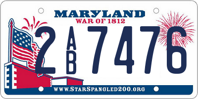 MD license plate 2AB7476