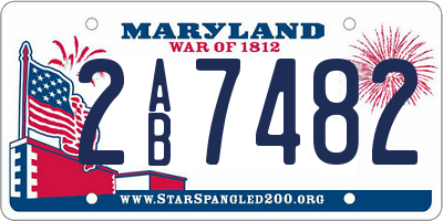 MD license plate 2AB7482