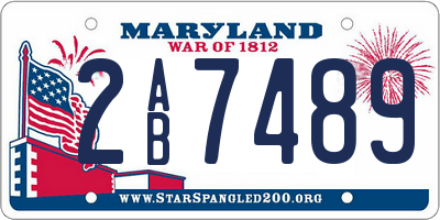 MD license plate 2AB7489