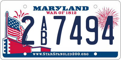 MD license plate 2AB7494