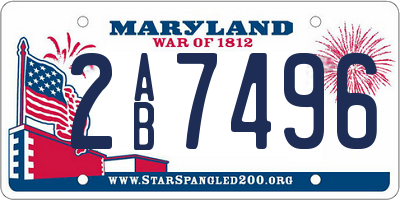 MD license plate 2AB7496