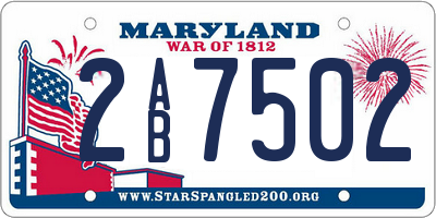 MD license plate 2AB7502