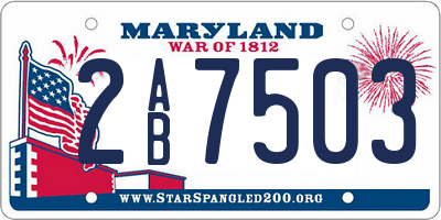 MD license plate 2AB7503