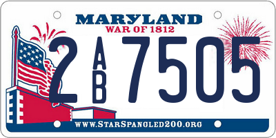 MD license plate 2AB7505