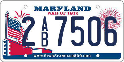 MD license plate 2AB7506