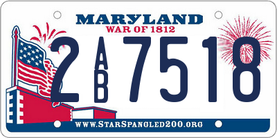 MD license plate 2AB7518