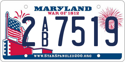 MD license plate 2AB7519