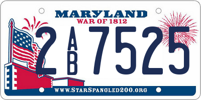 MD license plate 2AB7525