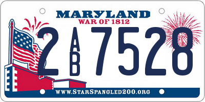 MD license plate 2AB7528