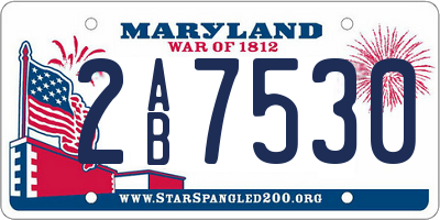 MD license plate 2AB7530