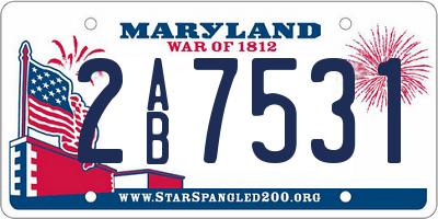 MD license plate 2AB7531