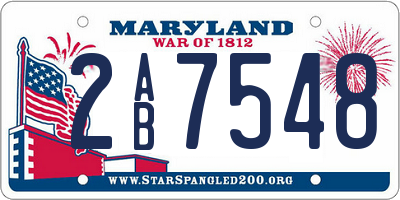 MD license plate 2AB7548
