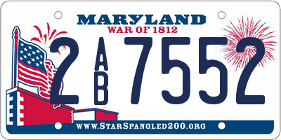 MD license plate 2AB7552