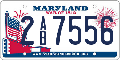 MD license plate 2AB7556