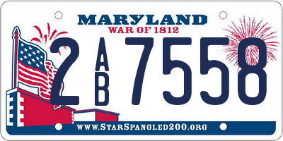 MD license plate 2AB7558