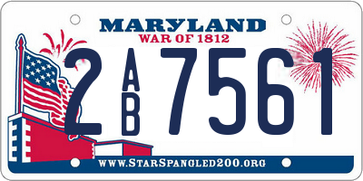 MD license plate 2AB7561