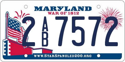MD license plate 2AB7572