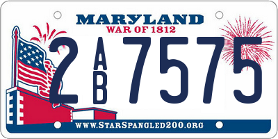 MD license plate 2AB7575