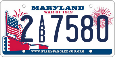 MD license plate 2AB7580