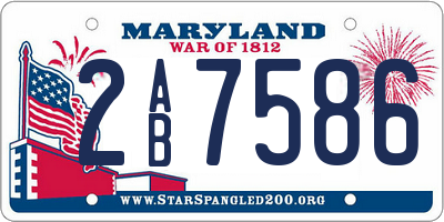 MD license plate 2AB7586
