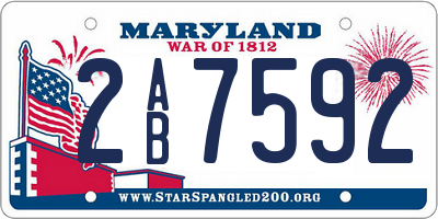 MD license plate 2AB7592