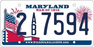 MD license plate 2AB7594