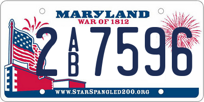 MD license plate 2AB7596