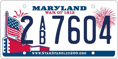 MD license plate 2AB7604