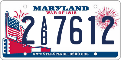 MD license plate 2AB7612
