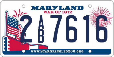 MD license plate 2AB7616