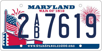 MD license plate 2AB7619